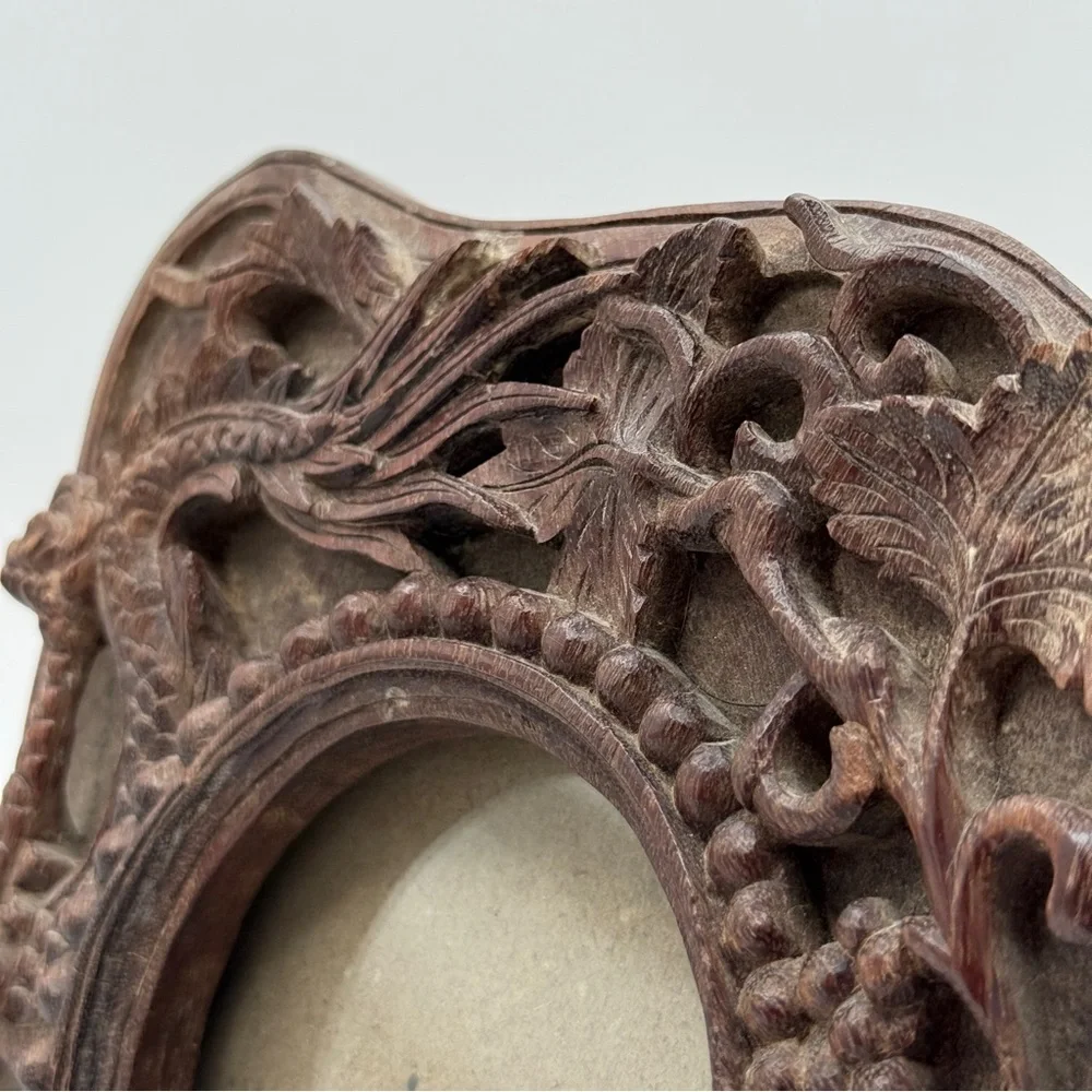 Antique Chinese hand carved wooden frame